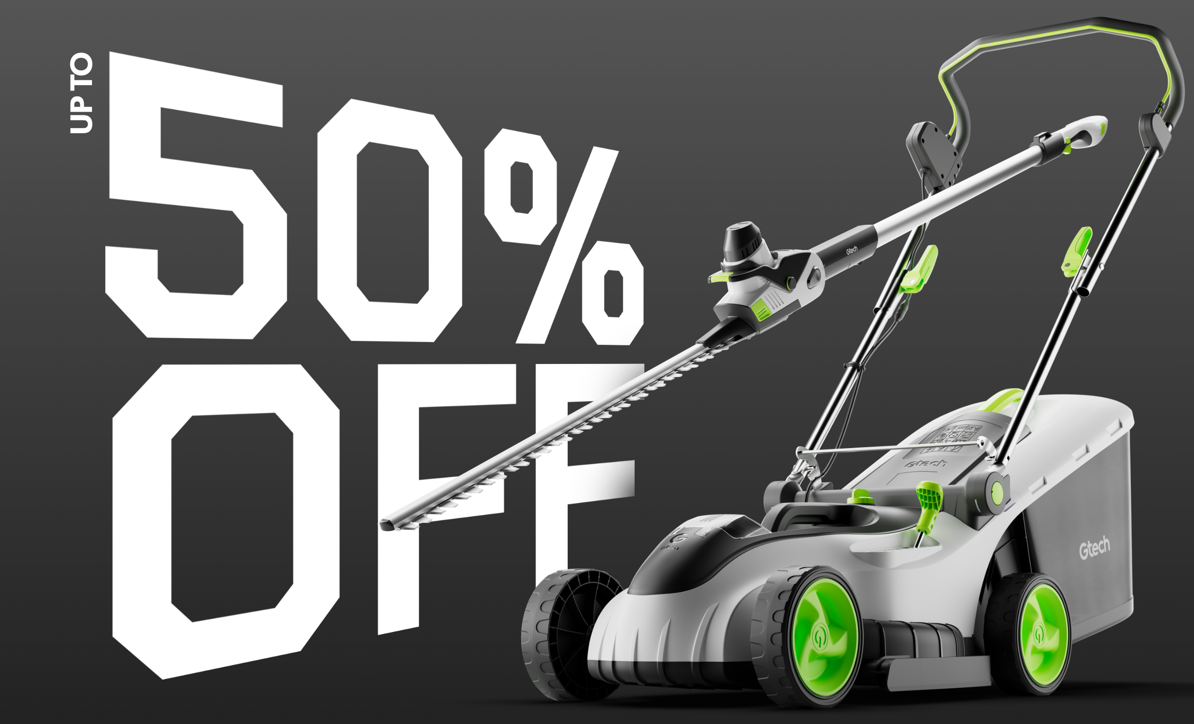 Gtech cordless push lawnmower with grass collection box and adjustable handle