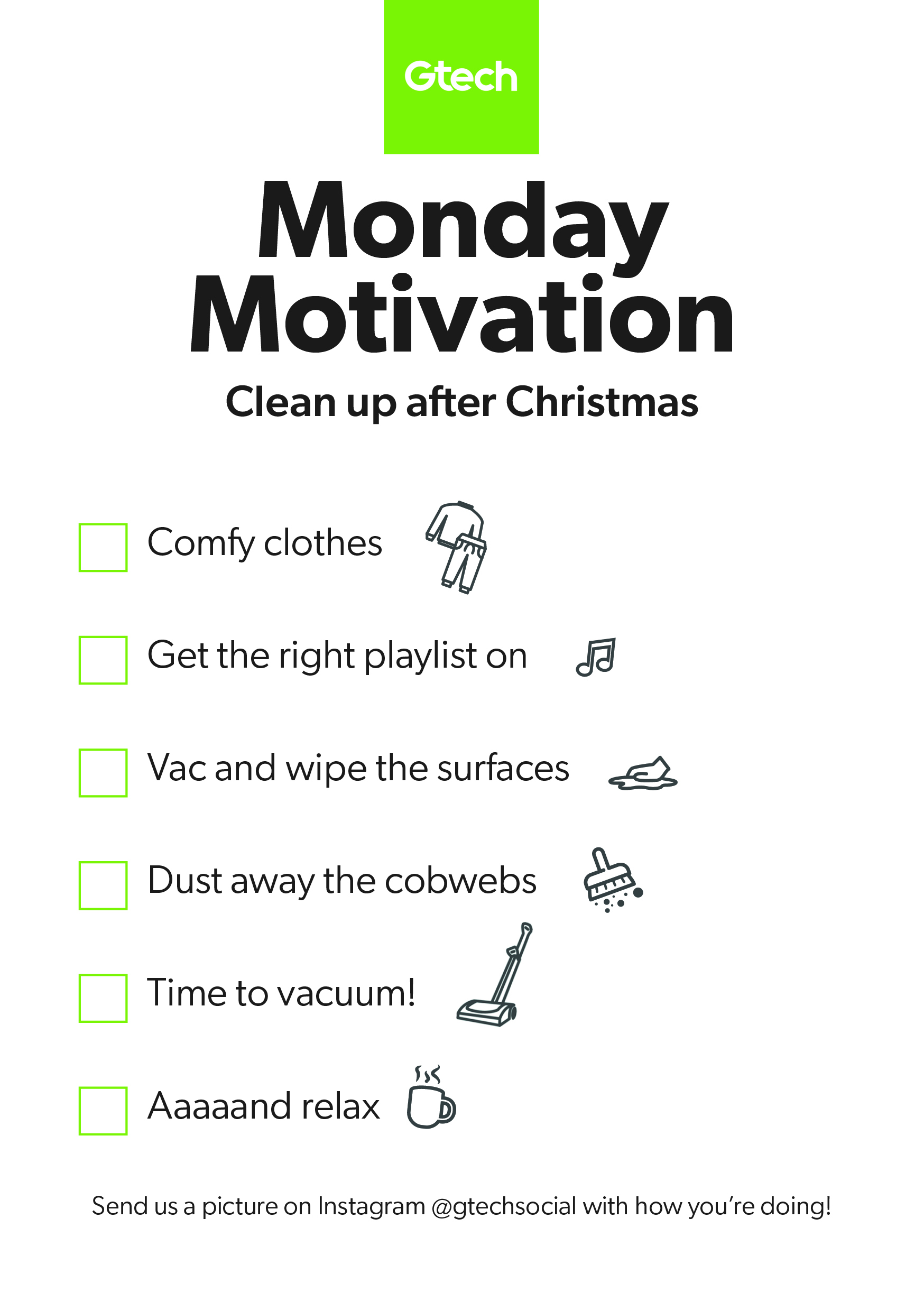 Post Christmas Clean Up checklist