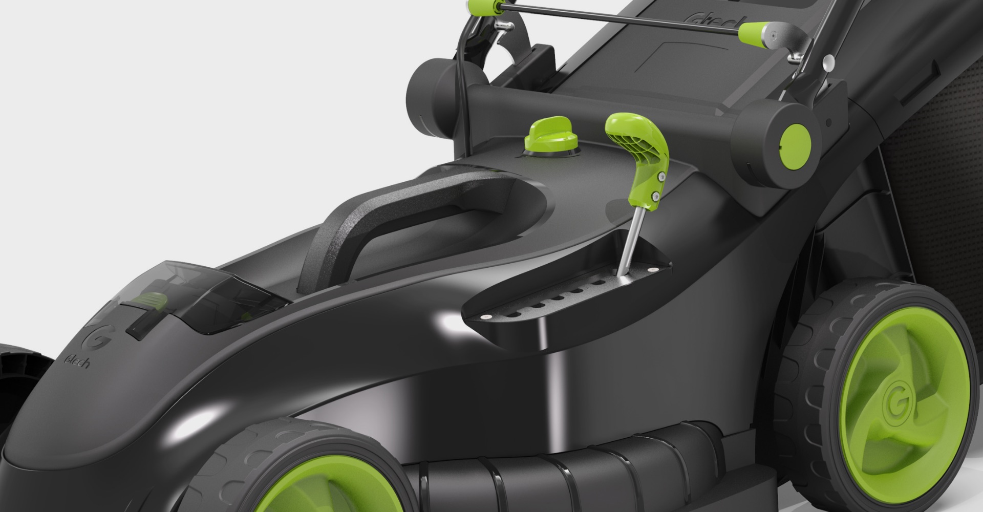 Battery powered mower easy set up