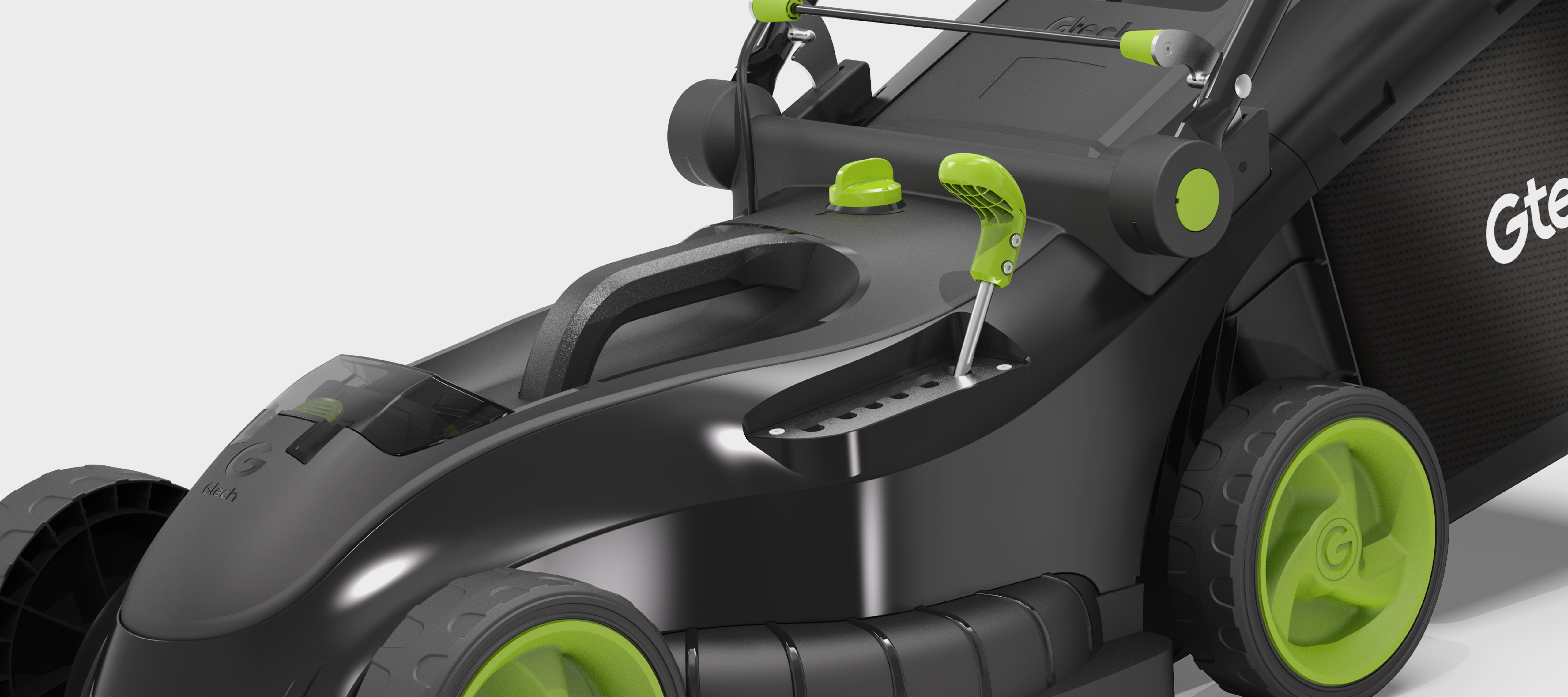 Battery powered mower easy set up