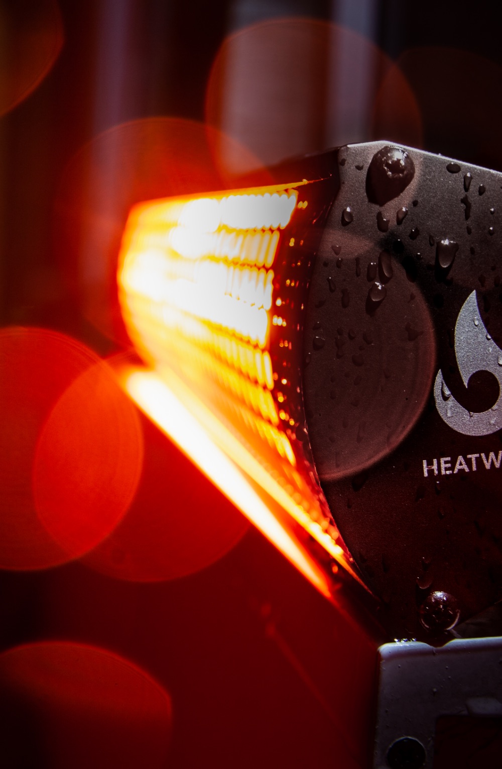 Infrared electric garden heater close up