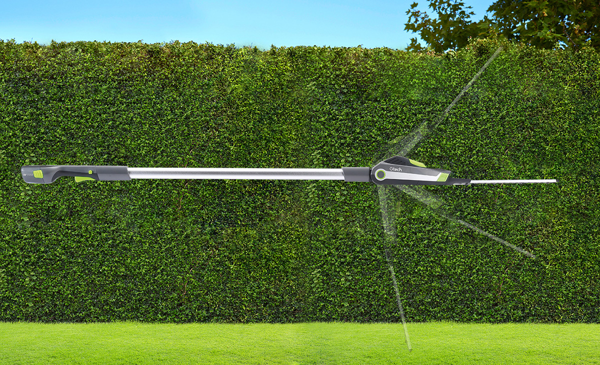 gtech cordless extendable hedge trimmer